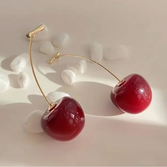Anthropologie Cherry Red Earrings - Picture 11 of 12